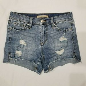 Joe's Jeans Shorts Raw Hem Cut Off Distressed Denim Light Wash Mid Rise